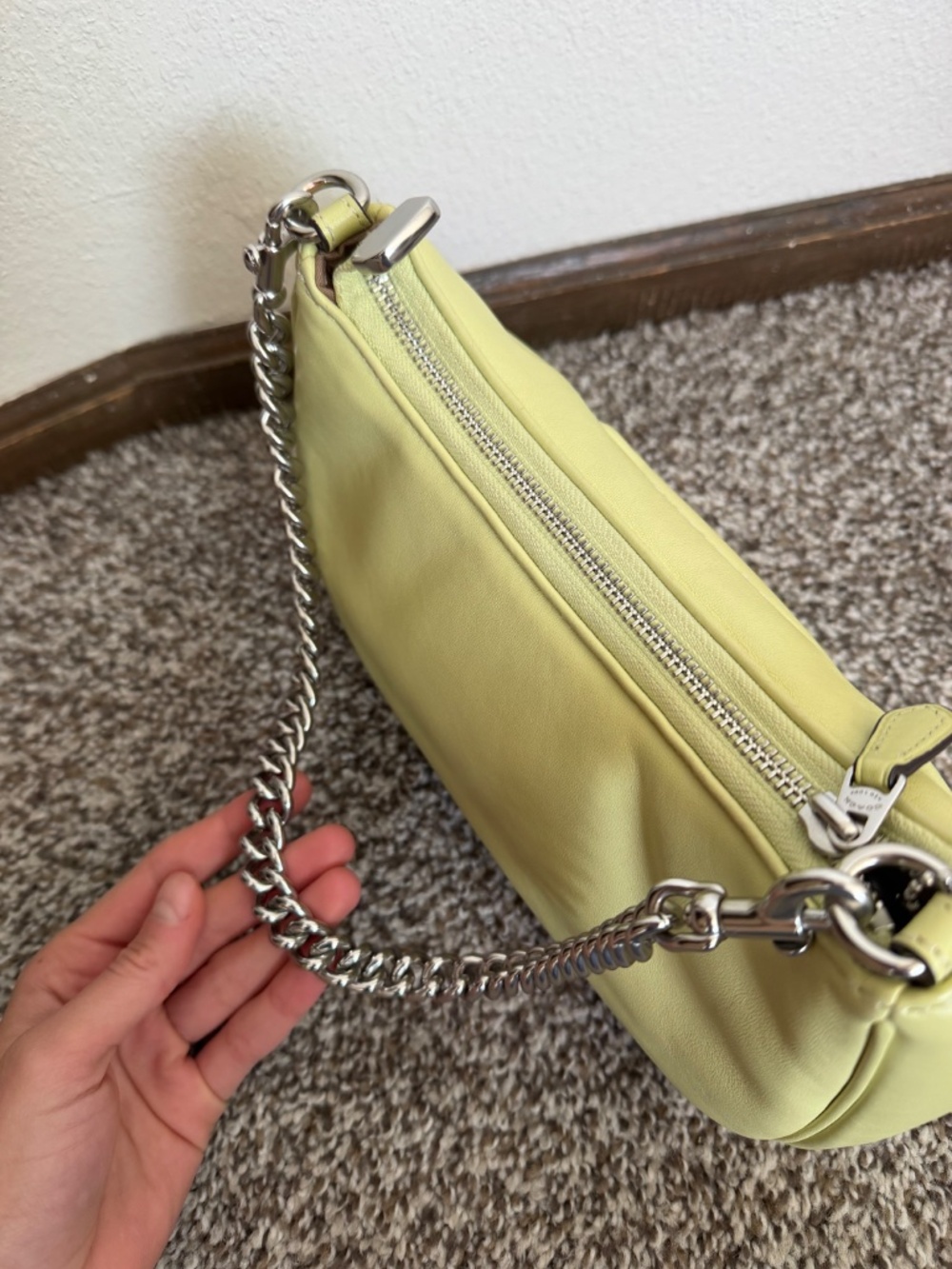 Coach- Teri Shoulder Bag With Signature Quilting (Silver/Pale Lime) - Picture 3 of 9